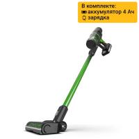 Беспроводной вертикальный пылесос greenworks GD24SVk4, 24v, в комплекте с АКБ 4 А·ч и ЗУ (аккумуляторный, зеленый) + 5 насадок
