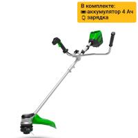 Триммер аккумуляторный Greenworks GD60BCBK4 Арт. 2108407UB, 60V, 40 см, бесщеточный с велосипедной ручкой, с 1хАКБ 4Ач и ЗУ