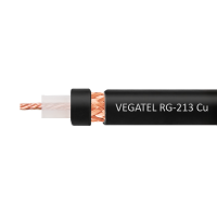 Коаксиальный кабель RG-213 Cu VEGATEL, PVC, черный, 100 м
