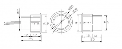 SP-DM030NCNO-BR Извещатель охранный точечный магнитоконтактный