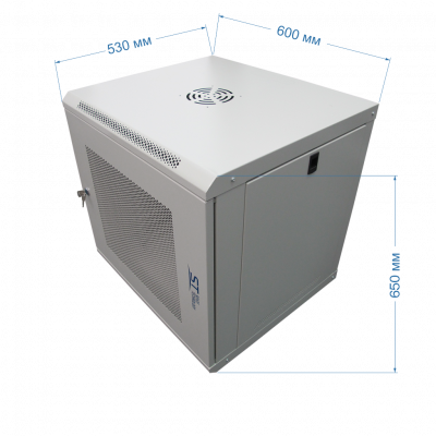 Шкаф телекоммуникационный настенный ST-NCP12U600 (СЕРЫЙ) С ПОЛКОЙ