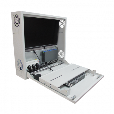 Шкаф для систем видеонаблюдения и связи настенный ST-NC550-2U01 (СЕРЫЙ)