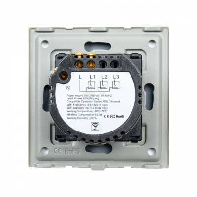 Умный выключатель золотой (1 клавиша) Powerlite-WS1G