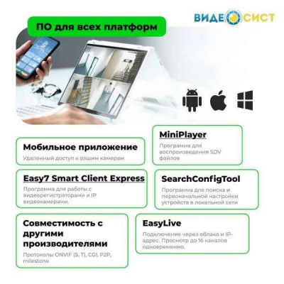 Готовый комплект уличного IP видеонаблюдения Tiandy 4 МП на 5 камер