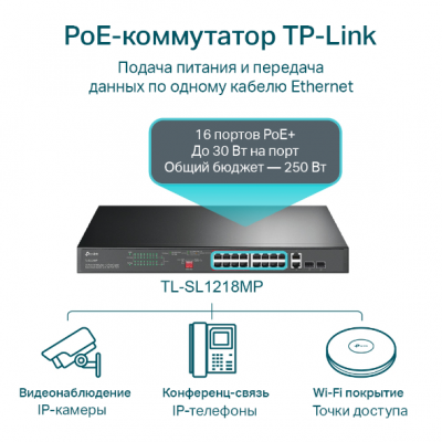 TL-SL1218MP Неуправляемый коммутатор