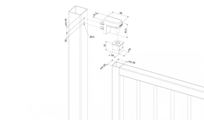 Доводчик невидимый гидравлический для калитки INTERIO LOCINOX