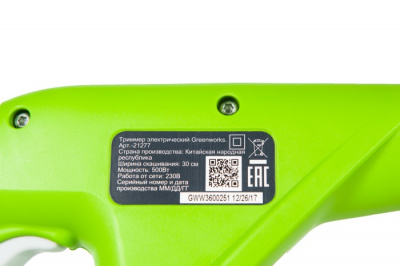 Триммер Greenworks GST5033M Deluxe, 220v, 33 см, 500 Вт (сетевой)