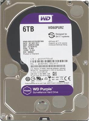 Жесткий диск 6000 GB (6 TB) SATA-III Purple (WD60PURZ)