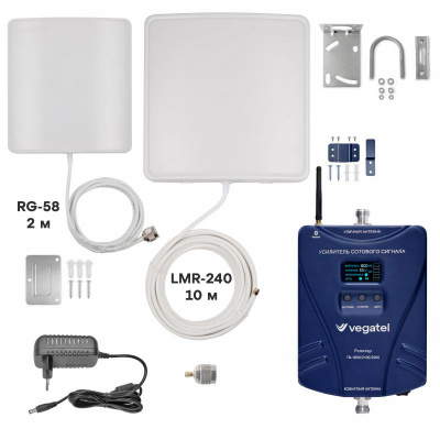 Комплект VEGATEL TN-1800/2100/2600 для усиления 2G/3G/4G сигнала