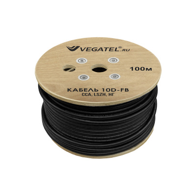 Кабель коаксиальный VEGATEL 10D-FB (ГОСТ) 50 Ом, черный