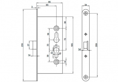 Tantos FR-7250-PANIC-ZN-PB замок врезной
