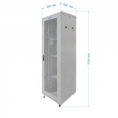 Шкаф телекоммуникационный настенный ST-NCP600/600-42U01 (СЕРЫЙ) С ПОЛКАМИ