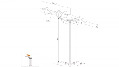 Петля пружинная для ворот LOCINOX SWING40-130, 130 мм