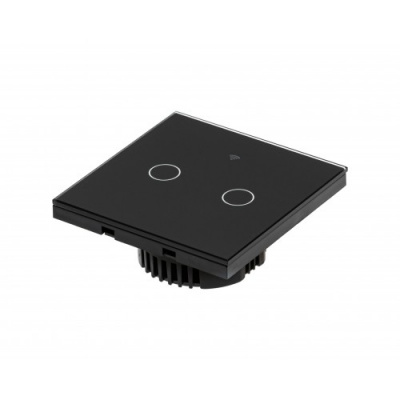 Умный выключатель чёрный (2 клавиши) Powerlite-WS2B