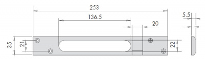Планка ответная для замков серии 15535, 17535, 17685 CISA 06220.20.0