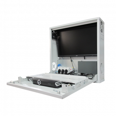 Шкаф для систем видеонаблюдения и связи настенный ST-NC550-2U01 (СЕРЫЙ)