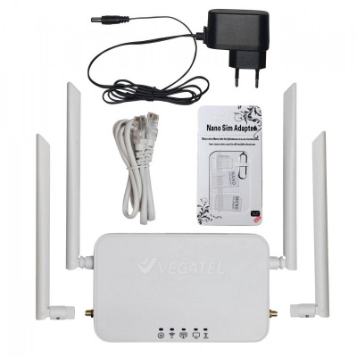 Роутер 4G VEGATEL VR4 Wi-Fi 2,4 ГГц с SMA-разъемами